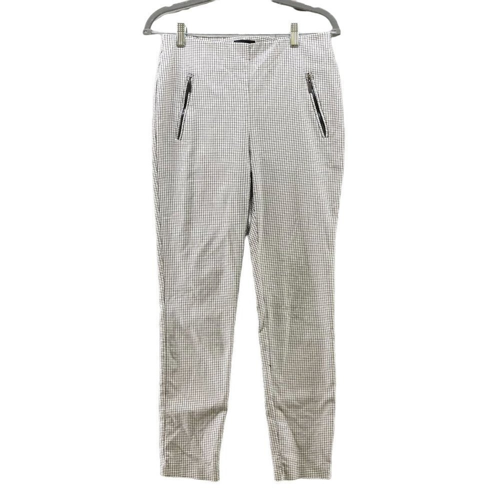 Massimo Fabbro Pull On Skinny Trouser Pants Womens Size 6 Gray Plaid Moto